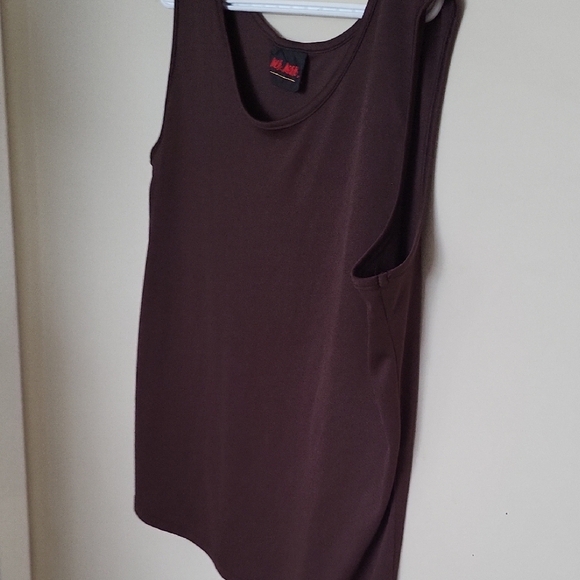 Women's Sleeveless Brown Top - Picture 3 of 4